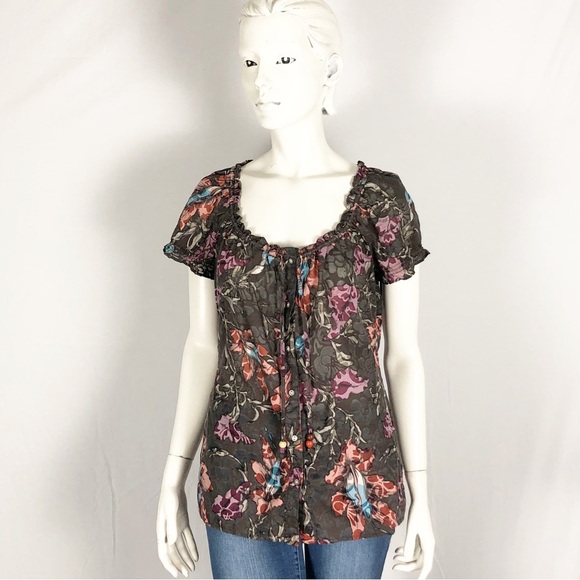 🥀Esprit Lightweight Floral Button-Up Blouse | Romantic Boho | Size 4🥀 - Picture 3 of 9